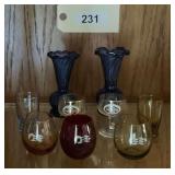 Assorted Glassware Collection Including Vases and Drinkware