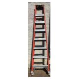 Red Fiberglass Step Ladder