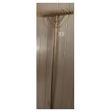 Wooden Hay Rake with Long Handle and Curved Support Braces