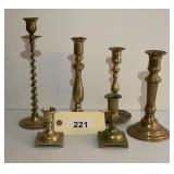 Assorted Brass Candlesticks - Lot of Six