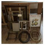 Assorted Picture Frames and Shadow Box Display Case