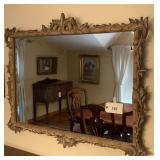 Large Wall Mirror with Carved Wooden Frame