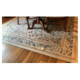 Large Area Rug with Floral and Scroll Border