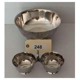 Silverplate Serving Bowl and Double Sauce Server