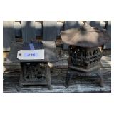 Two Cast Metal Japanese Style Garden Lanterns