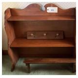 Wooden Wall Shelf, 3-Peg Coat Rack and Small Wall Shelf