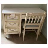 Painted Wooden Desk with Matching Chair Set