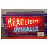 Headlight Overalls Union Made Advertising Neon Sign From Bowling Green's Spot Cash Store