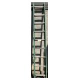 Green Fiberglass Extension Ladder