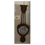 Wall-Mounted Wooden Barometer and Thermometer Combination Unit