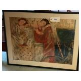 Framed Art Print Depicting Two Resting Figures