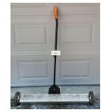 Rolling Magnetic Sweeper with Adjustable Handle and Pneumatic Wheels