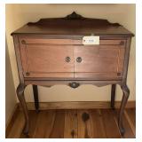 Wooden Server Cabinet with Two Doors and Cabriole Legs