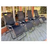 Set of Four Outdoor Zero Gravity Lounge Chairs