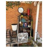 Wall Clock, Fire Extinguisher, and Assorted Household Items