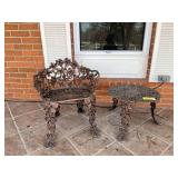 Cast Metal Grapevine Patio Set with Chair and Table