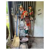 Assorted Garden Decor, Fishing Equipment, and Household Utility Lot