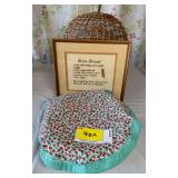 Harkerware Bowl, Cornbread Recipe Art, Woven Food Protectors and Quilted Bowl Cover