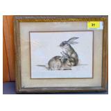 Limited Edition Signed and Numbered Rabbit Print by Artist G. Henry