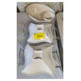 Ceramic Chip and Dip Platter with Godinger Siena Serving Dishes