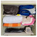 Sleeping Bag, Blankets and Heater Assortment