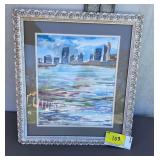 Stacy Rhoades Watercolor Painting of a Cityscape