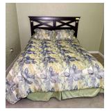 Queen Size Bed with Headboard and Bedding