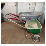 Ace Wheelbarrow and Scotts Turf Builder Edgeguard DLX Broadcast Spreader