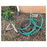 Melnor X9610 Tripod Sprinkler, Hose, and Woven Basket