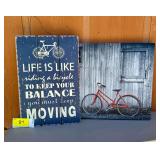 Wall Art Decor with Bicycle Motif, Set of 2