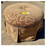 Upholstered Round Ottoman with Skirt