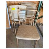 Metal Frame Upholstered Seat Folding Chairs - Lot of 4