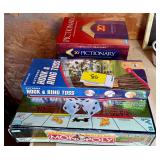 Assorted Games Including Pictionary, Hook & Ring Toss, Monopoly and What Would You Say?