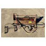 Assorted Tools and Equipment in Wooden Toolbox