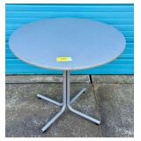 Round Laminate Top Table with Metal Pedestal Base