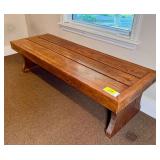 Wooden Bench with Trefoil Style Leg Supports