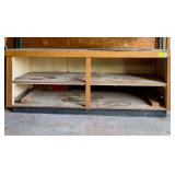 Wooden Retail Display Counter with Shelving