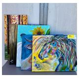 Assorted Paintings on Canvas, Various Subjects