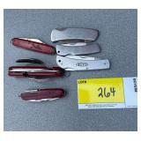 Collection of Six Folding Pocket Knives and Multi-Tools