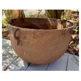 Large 17" Cast Iron Cauldron Planter with Three Legs