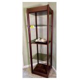Wooden Display Shelving Unit with Glass and Wood Shelves