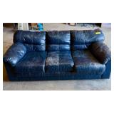 Contemporary Navy Leather Sofa