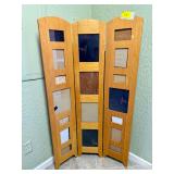 Three-Panel Folding Screen with Picture Frame Inserts