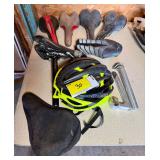 Bicycle Accessories Assortment including Terry and Thomson Seats, Giro Helmet and SR Stem