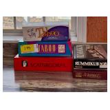 Taboo, Scattergories, Scrabble and Rummikub Board Games