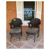 Outdoor Wicker Chair and Ottoman Set