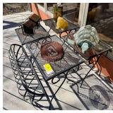 Assorted Metal Garden Decor and Plant Rack