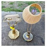 Two Brass Desk Lamps