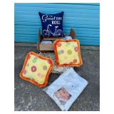 Assorted Home Textiles Collection Including Spunwell Bedspread and Decorative Pillows