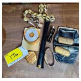 Mixed Lot of Compacts, Lighters, and Bulova Watch